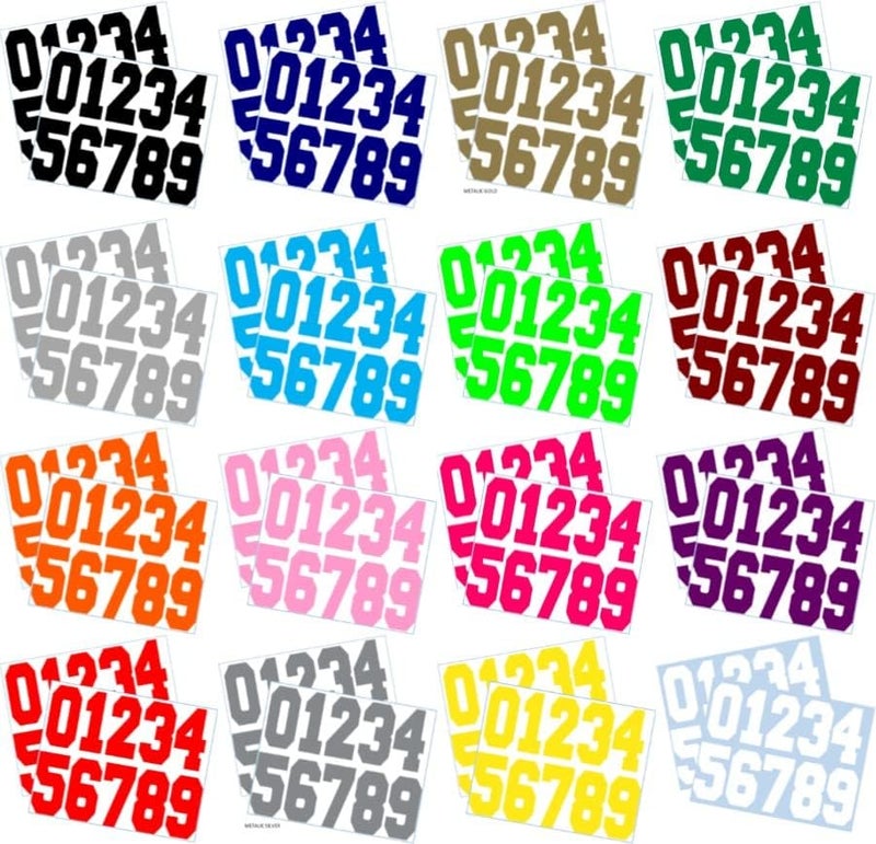 Chalkallaboutit Sports Helmet Numbers 2" Tall by 1" Wide by ® Baseball, Softball, Hockey, Football and Lacrosse - Image 2